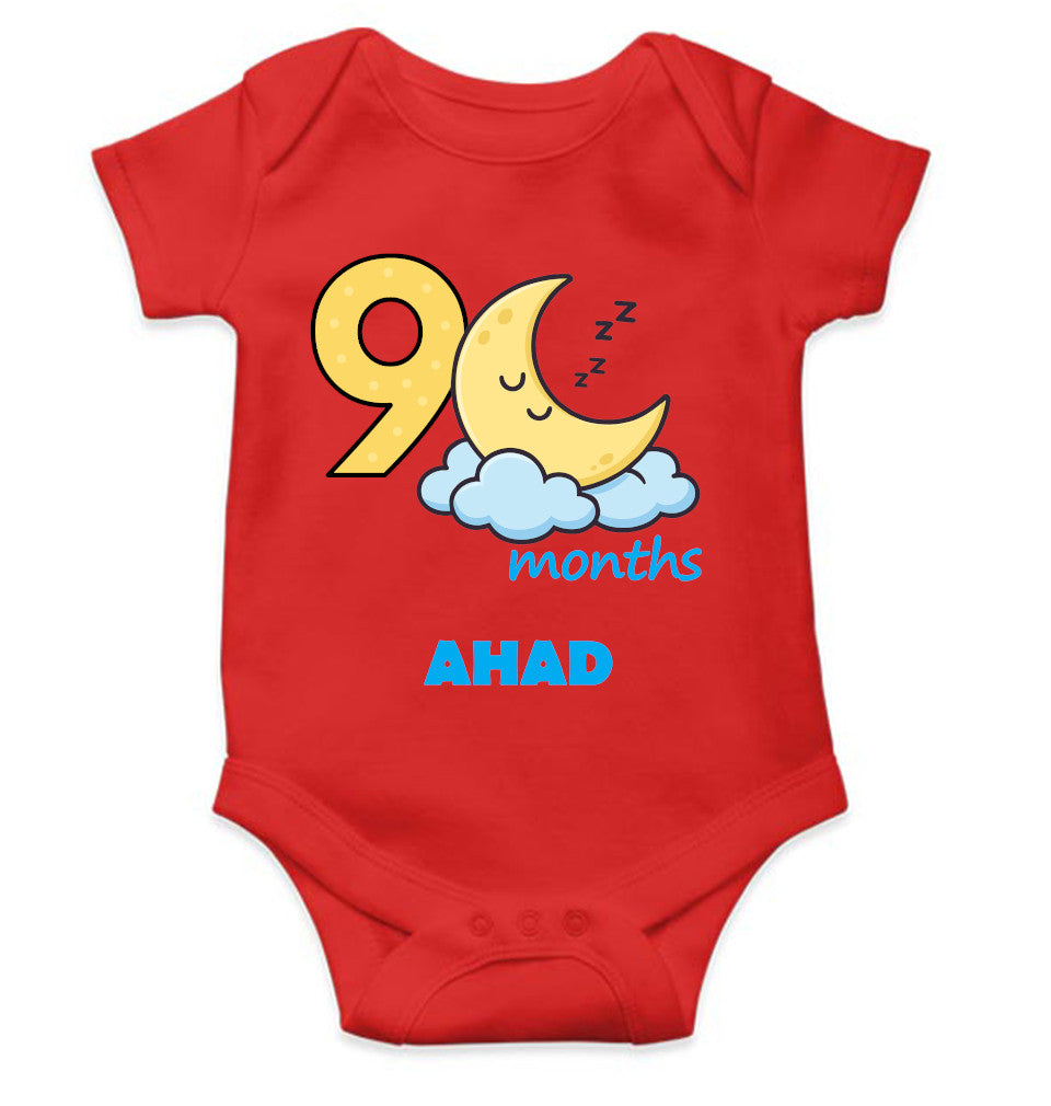 Custom Name Ninth Month Rompers for Baby Boy- FunkyTeesClub
