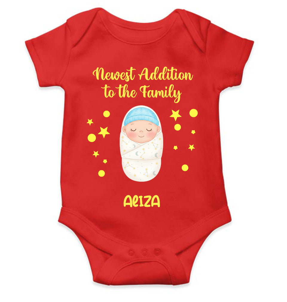 Custom Name Newest Addition New Born Rompers for Baby Girl- FunkyTeesClub