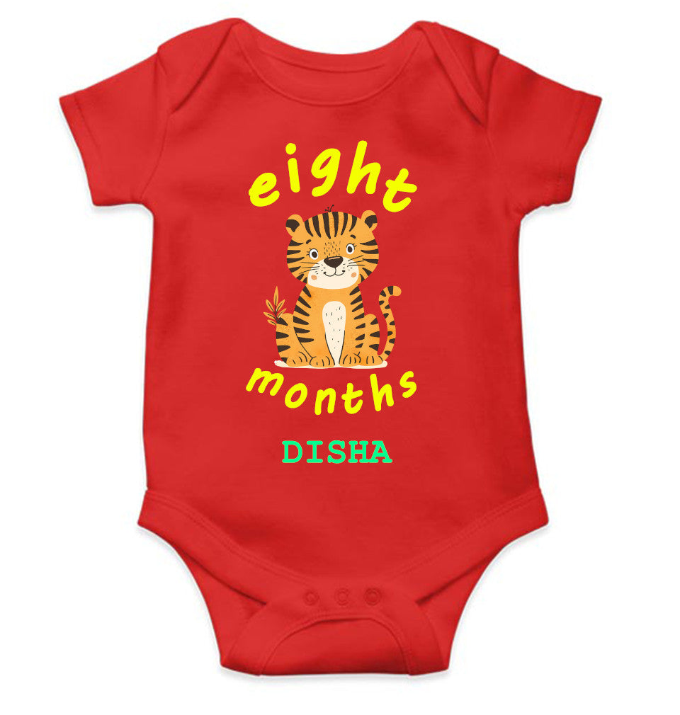 Custom Name Eight Month Rompers for Baby Girl- FunkyTeesClub