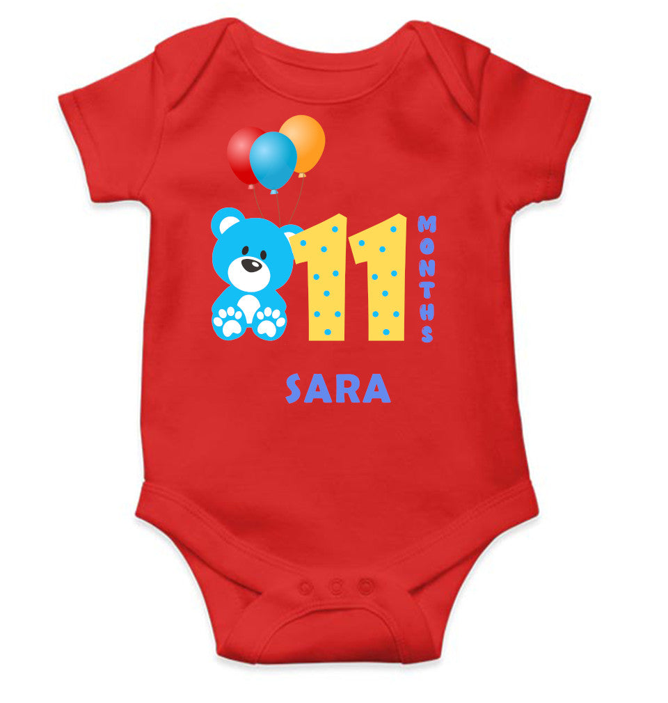 Custom Name Eleventh Rompers for Baby Girl- FunkyTeesClub