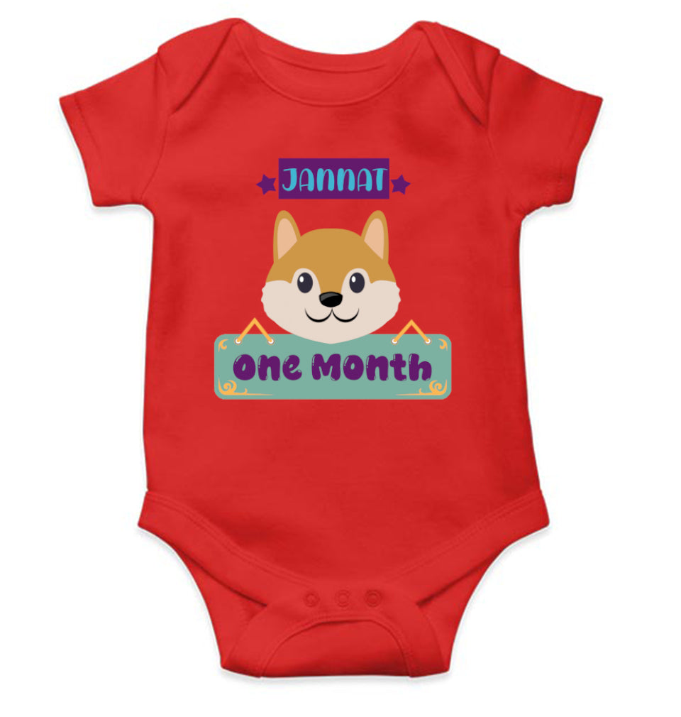 Custom Name One Month Rompers for Baby Girl- FunkyTeesClub