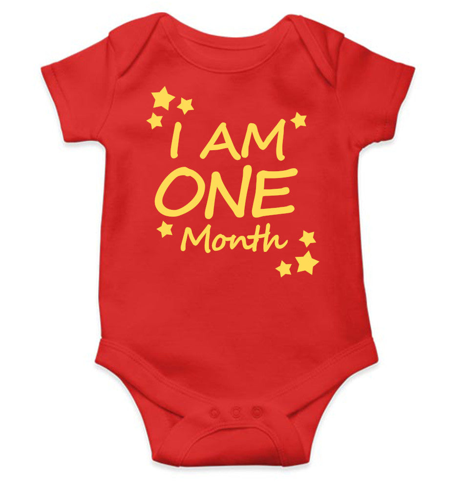 I Am One Month Rompers for Baby Boy- FunkyTeesClub