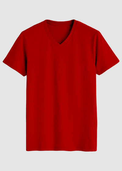 Red t-shirt on a light gray background