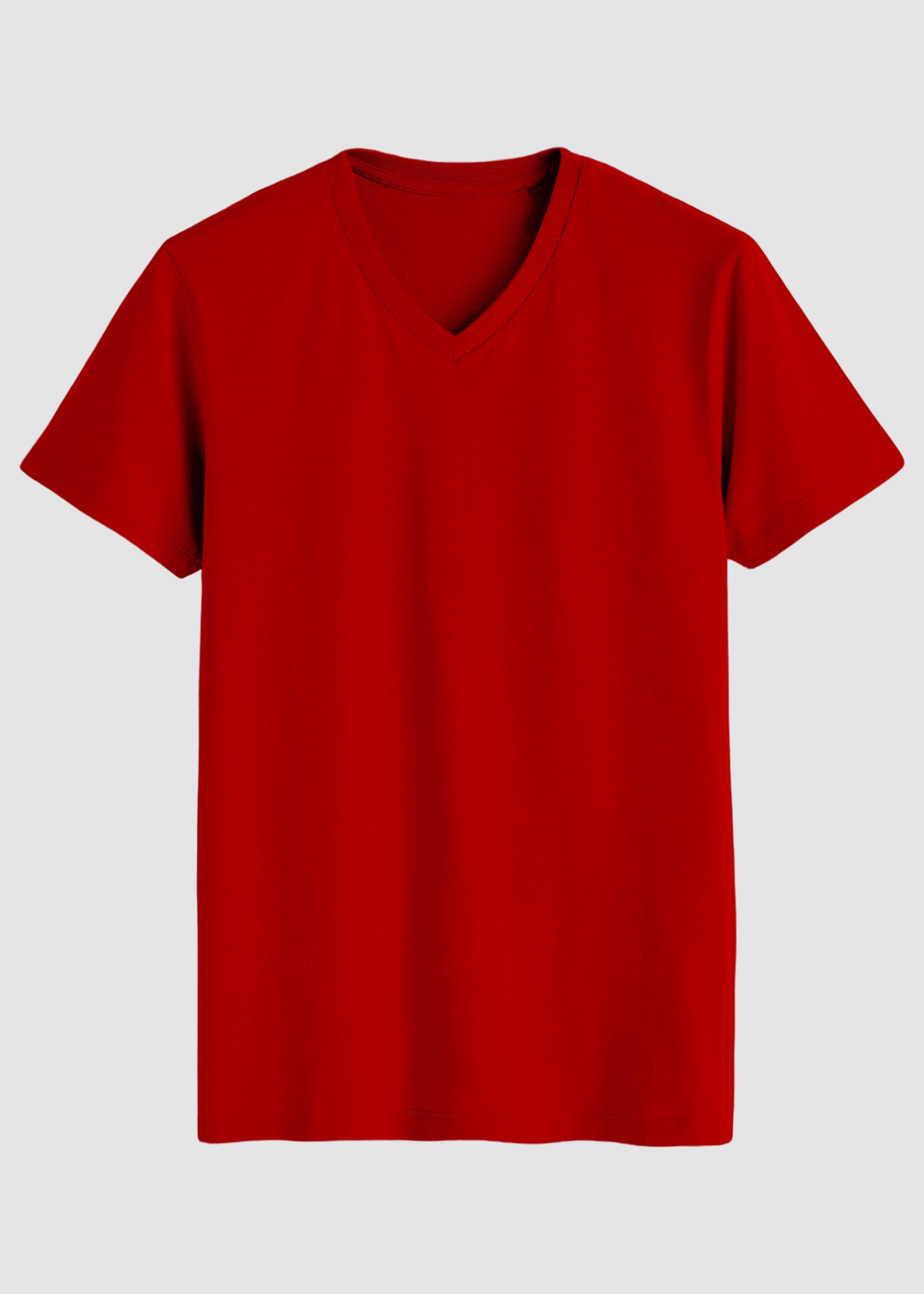 Red t-shirt on a light gray background