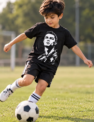 Ronaldo Football Black Tshirt
