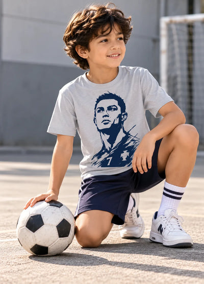 Ronaldo Football Grey Tshirt