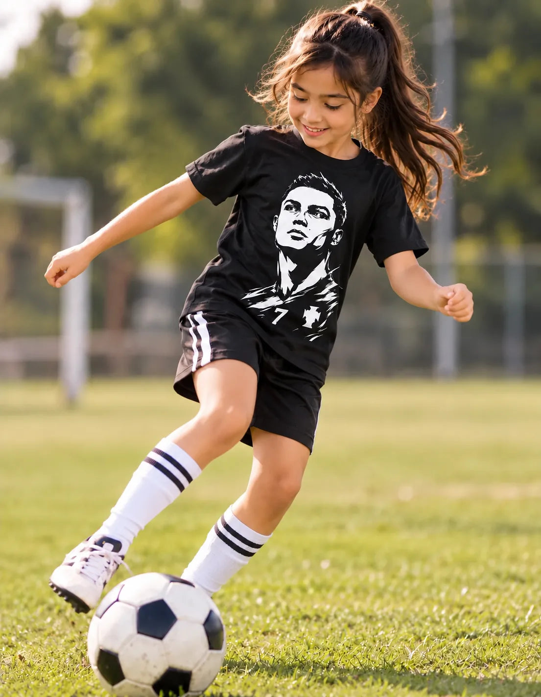 Ronaldo football Black Tshirt