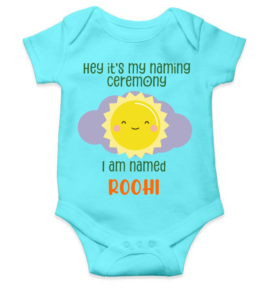 Custom Name Naming Ceremony New Born Rompers for Baby Girl- FunkyTeesClub