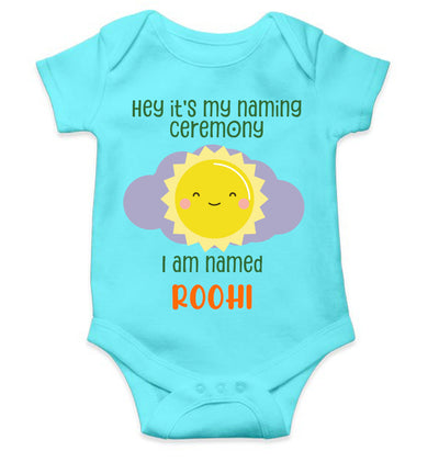 Custom Name Naming Ceremony New Born Rompers for Baby Girl- FunkyTeesClub