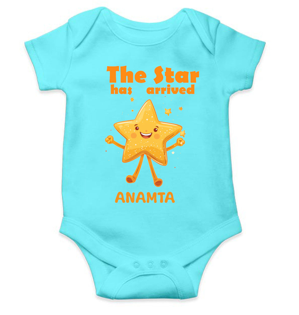 Custom Name The Star Has Arrived New Born Rompers for Baby Girl- FunkyTeesClub