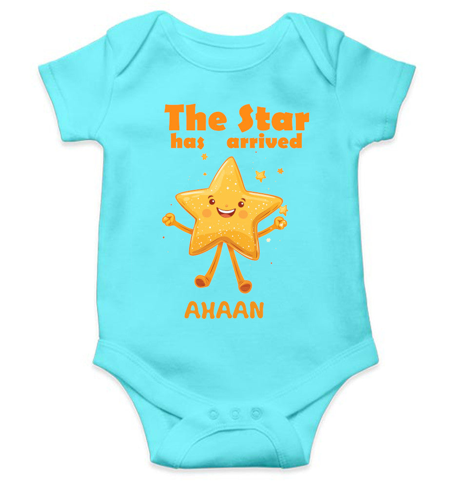 Custom Name The Star Has Arrived New Born Rompers for Baby Boy- FunkyTeesClub