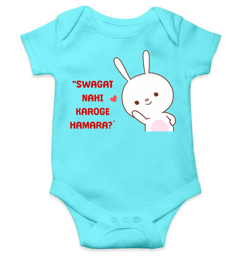 Swagat Nahi Karoge Hamara New Born Rompers for Baby Girl- FunkyTeesClub