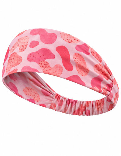 Stretchable Pink Custom Headband with Printed Pattern