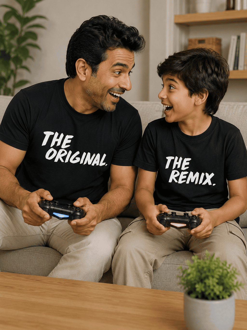 The Original  The Remix Father and Son Matching T-Shirt- FunkyTeesClub