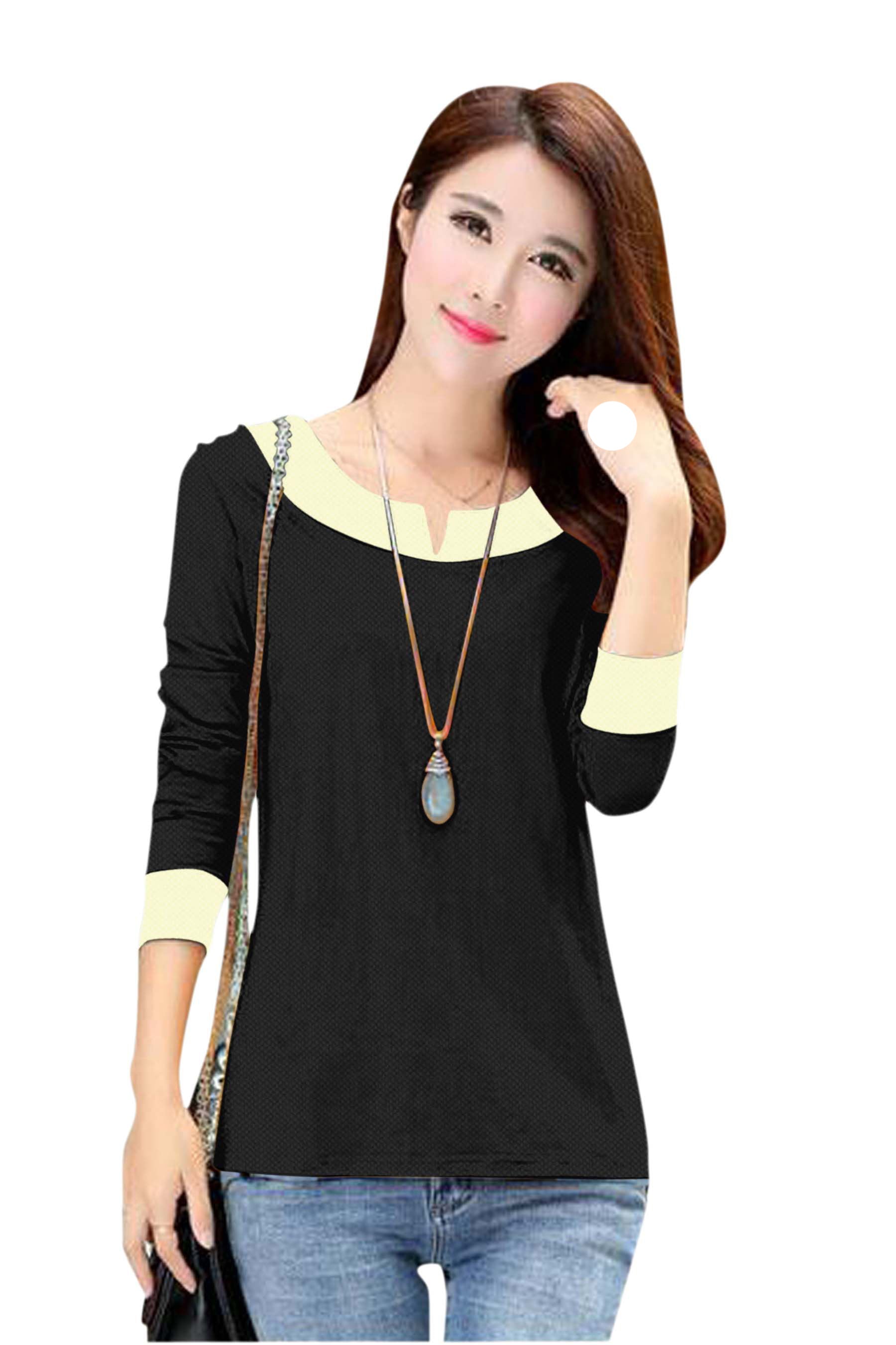 Full Sleeve Designer Stretchable T-Shirt for Girls and Women-FunkyTeesClub