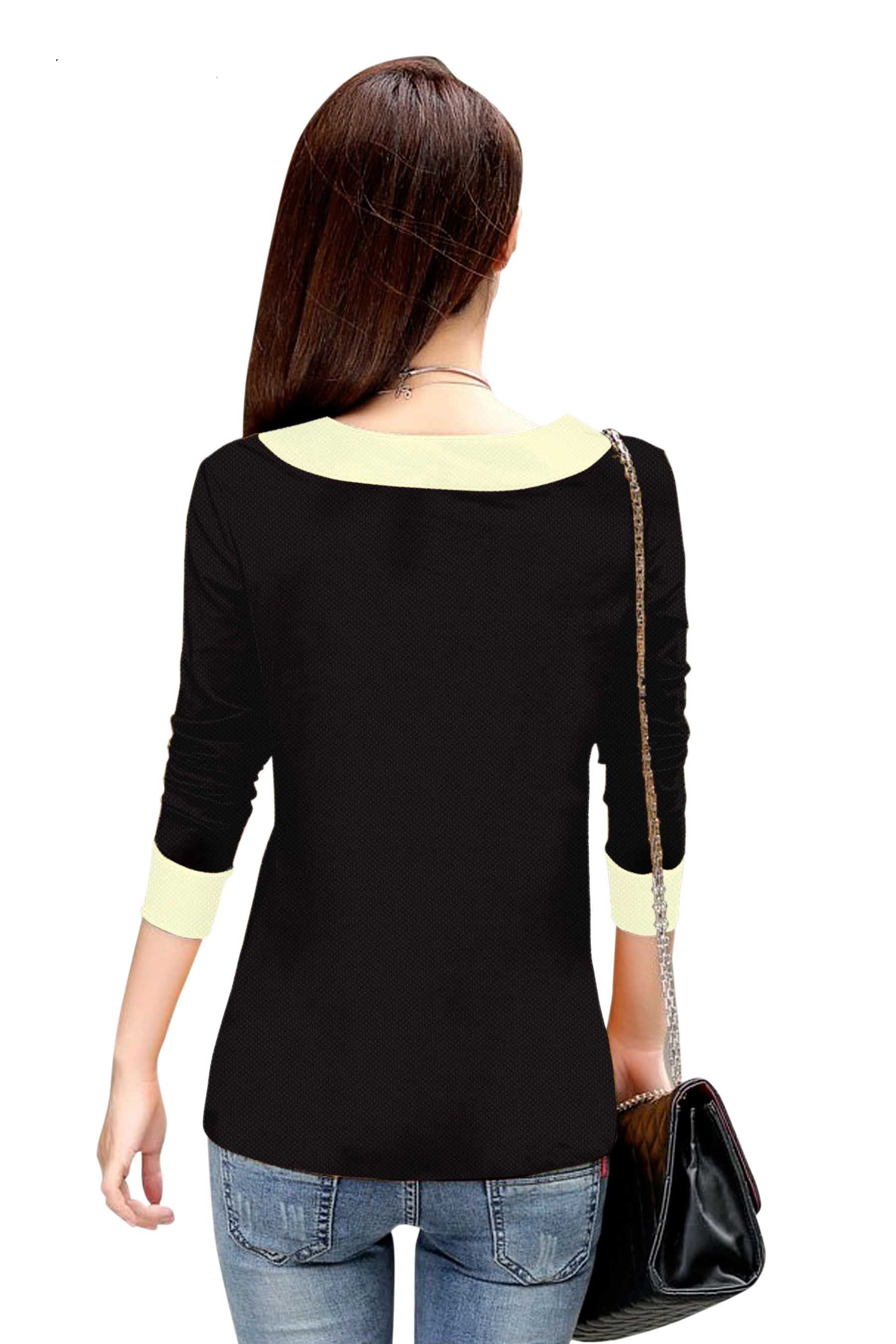 Full Sleeve Designer Stretchable T-Shirt for Girls and Women-FunkyTeesClub