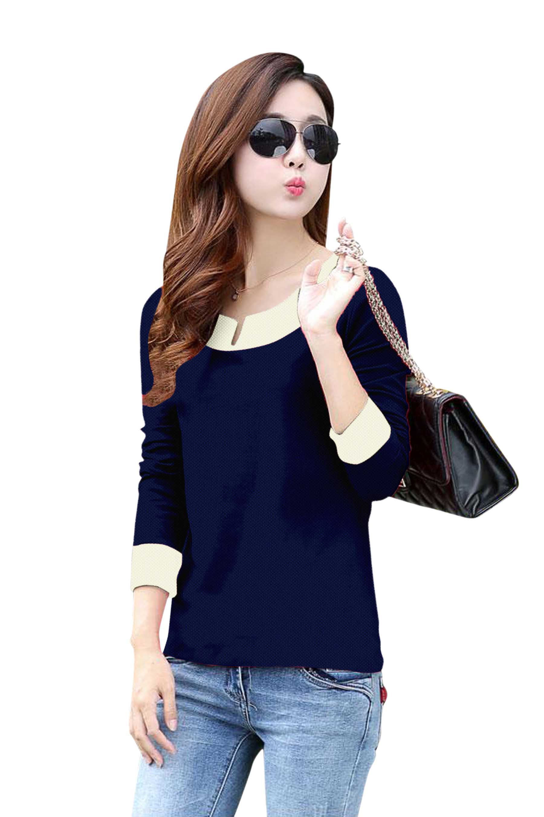 Full Sleeve Designer Stretchable T-Shirt for Girls and Women-FunkyTeesClub