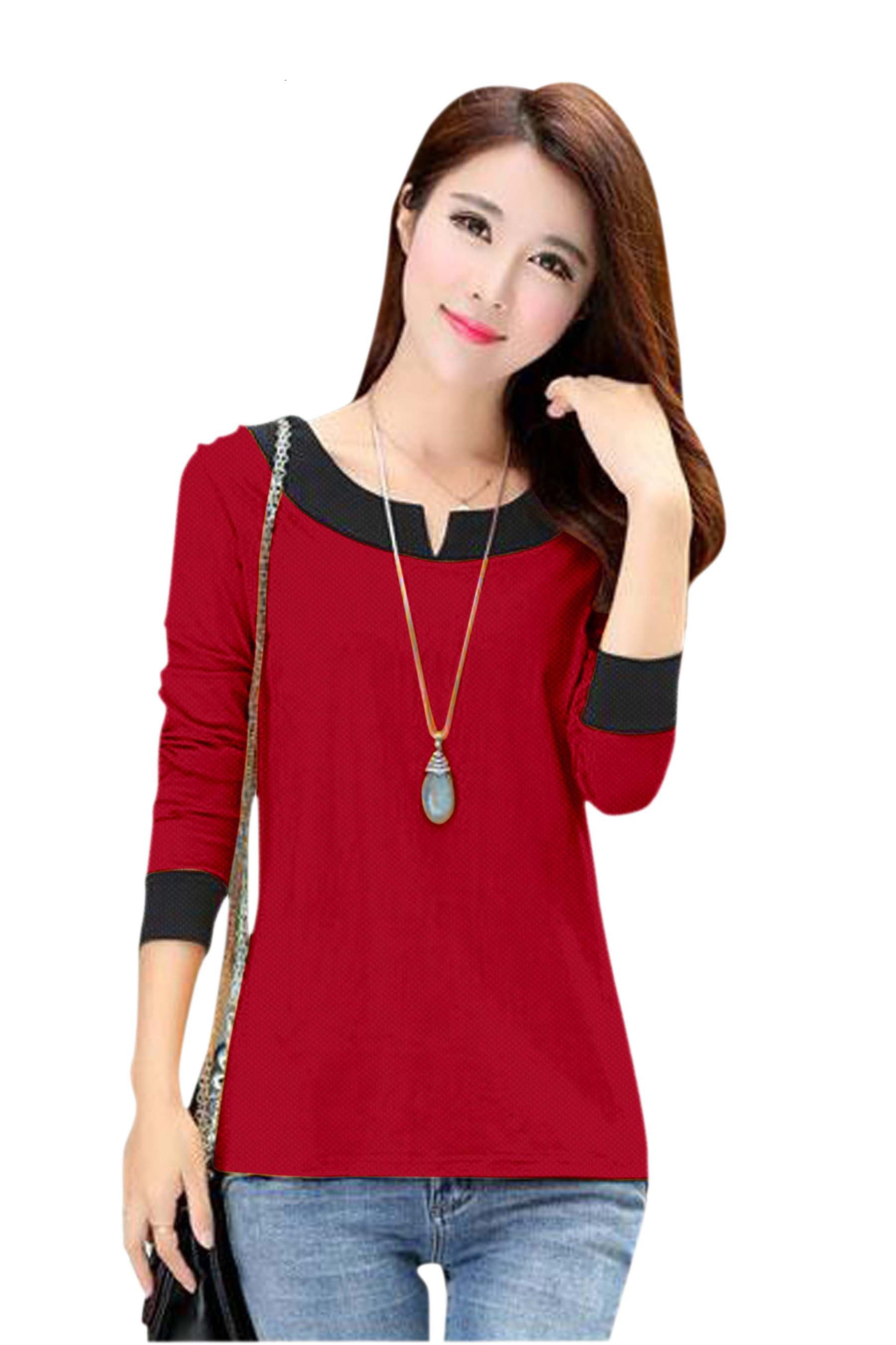 Full Sleeve Designer Stretchable T-Shirt for Girls and Women-FunkyTeesClub