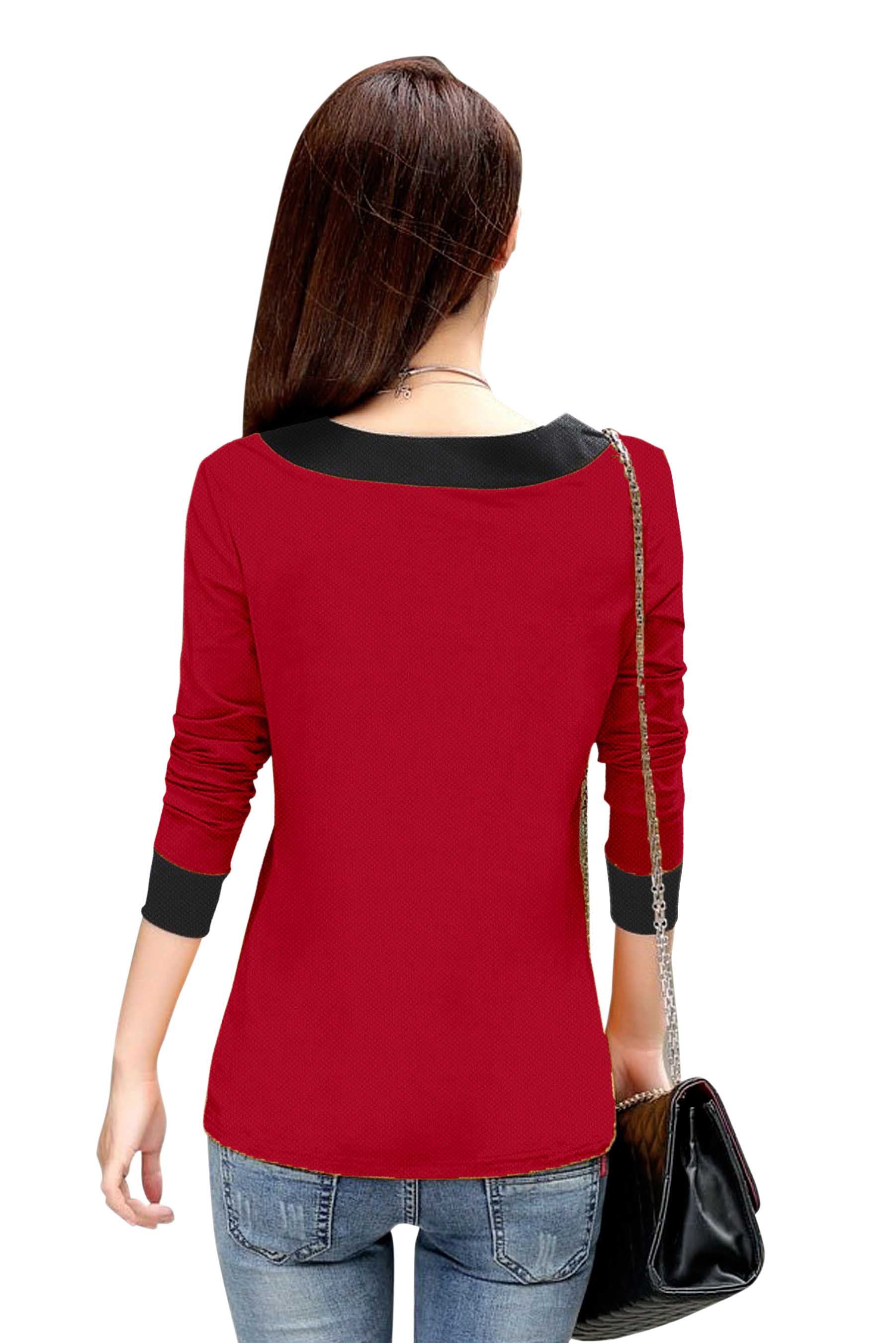 Full Sleeve Designer Stretchable T-Shirt for Girls and Women-FunkyTeesClub