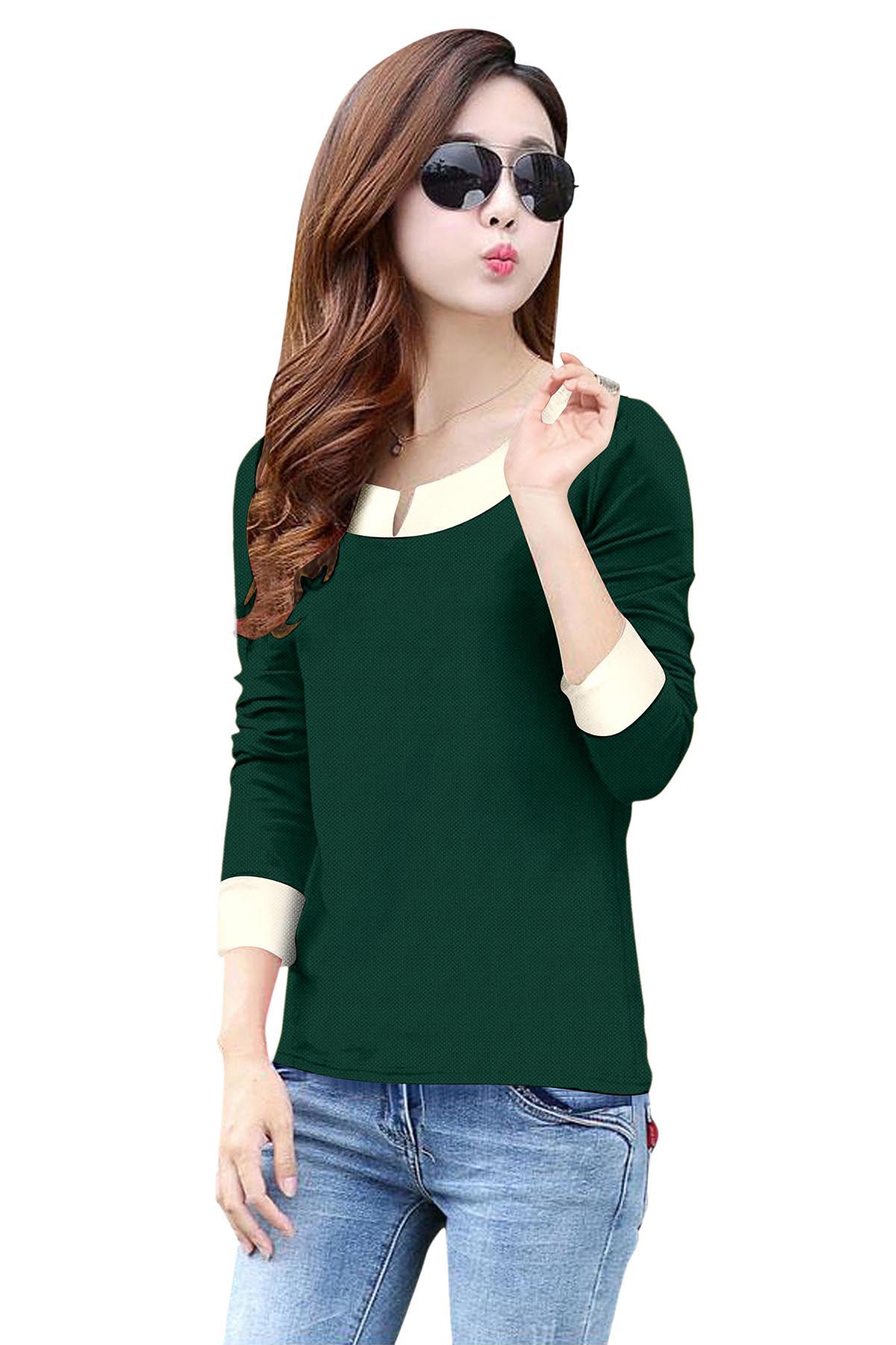 Full Sleeve Designer Stretchable T-Shirt for Girls and Women-FunkyTeesClub