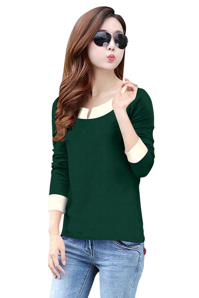 Full Sleeve Designer Stretchable T-Shirt for Girls and Women-FunkyTeesClub