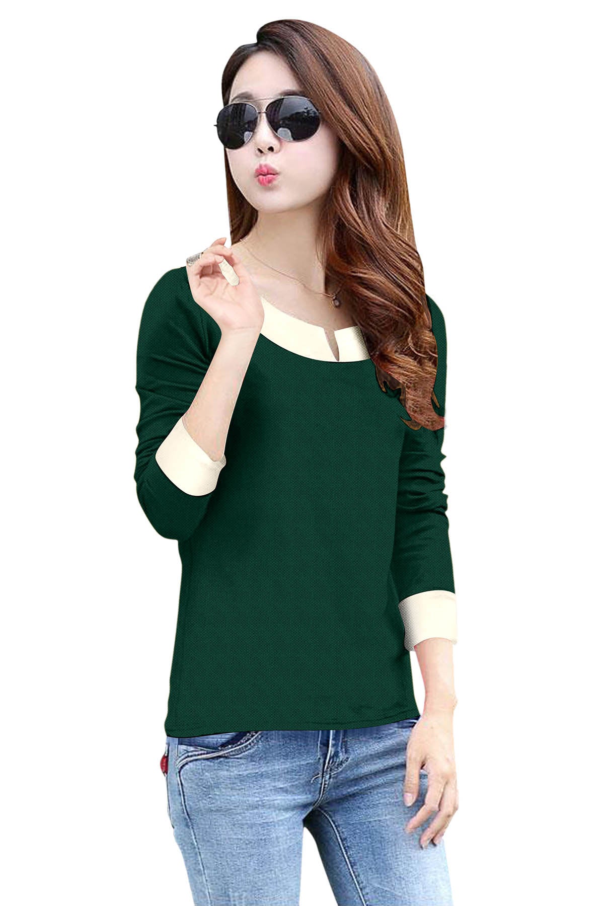 Full Sleeve Designer Stretchable T-Shirt for Girls and Women-FunkyTeesClub