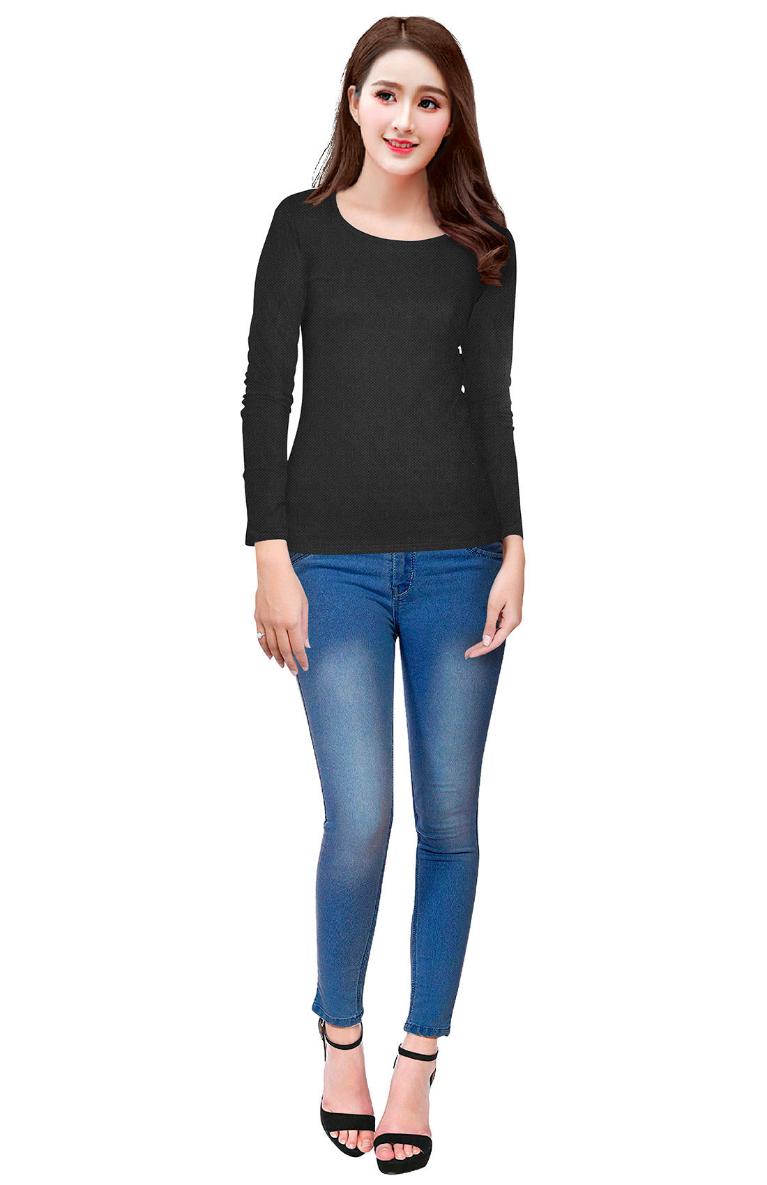 Full Sleeve Designer Stretchable T-Shirt for Girls and Women-FunkyTeesClub