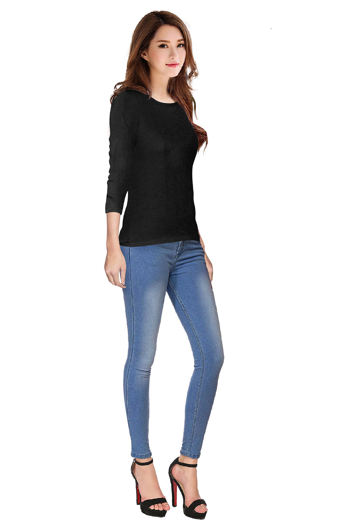 Full Sleeve Designer Stretchable T-Shirt for Girls and Women-FunkyTeesClub