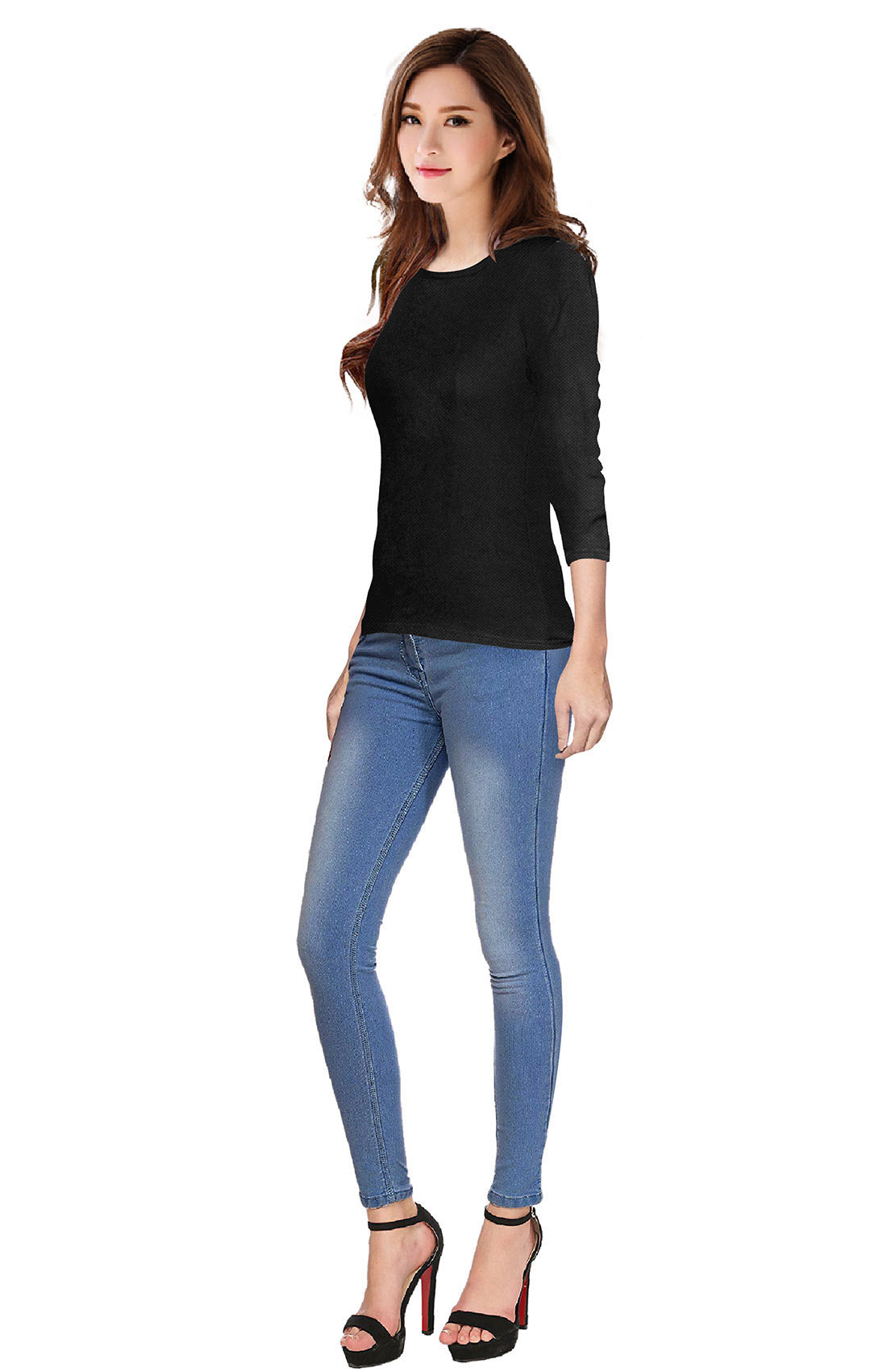 Full Sleeve Designer Stretchable T-Shirt for Girls and Women-FunkyTeesClub