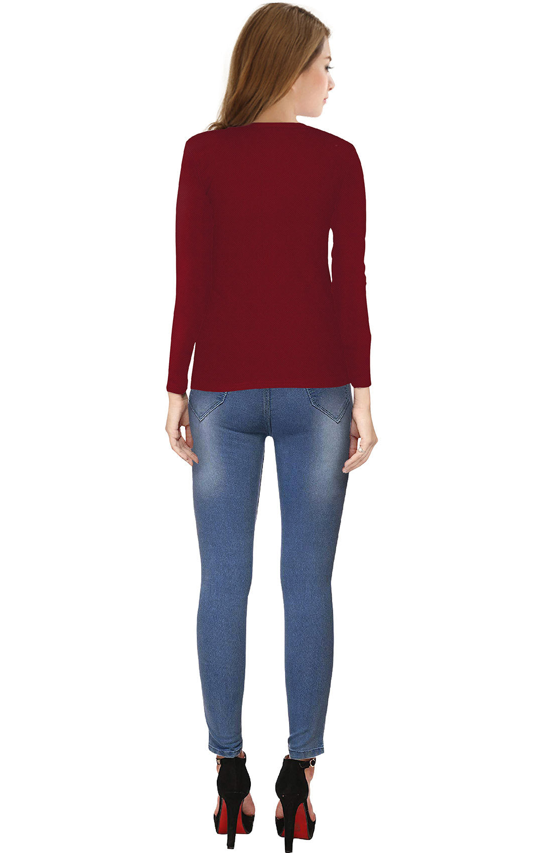 Full Sleeve Designer Stretchable T-Shirt for Girls and Women-FunkyTeesClub
