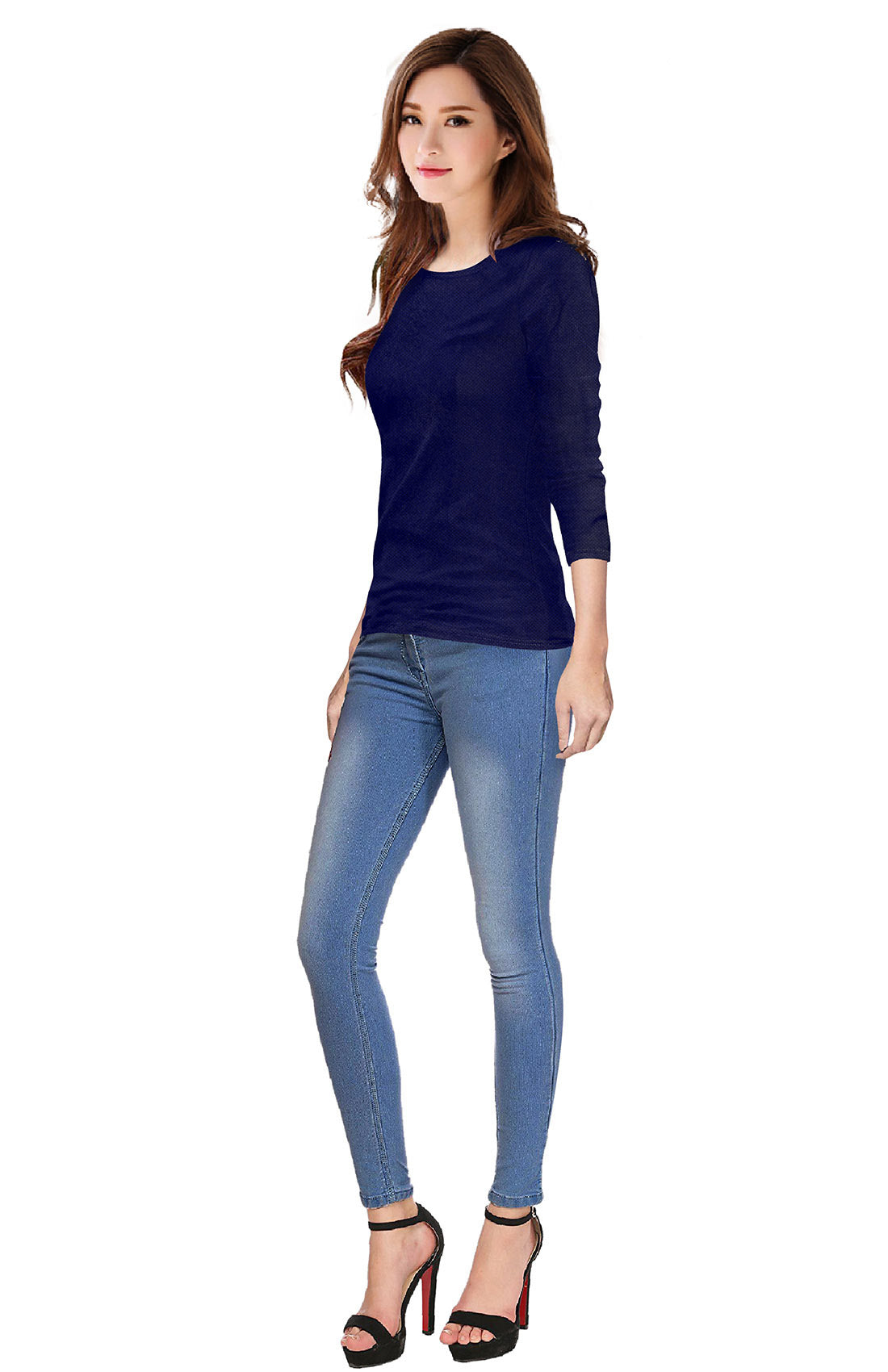 Full Sleeve Designer Stretchable T-Shirt for Girls and Women-FunkyTeesClub