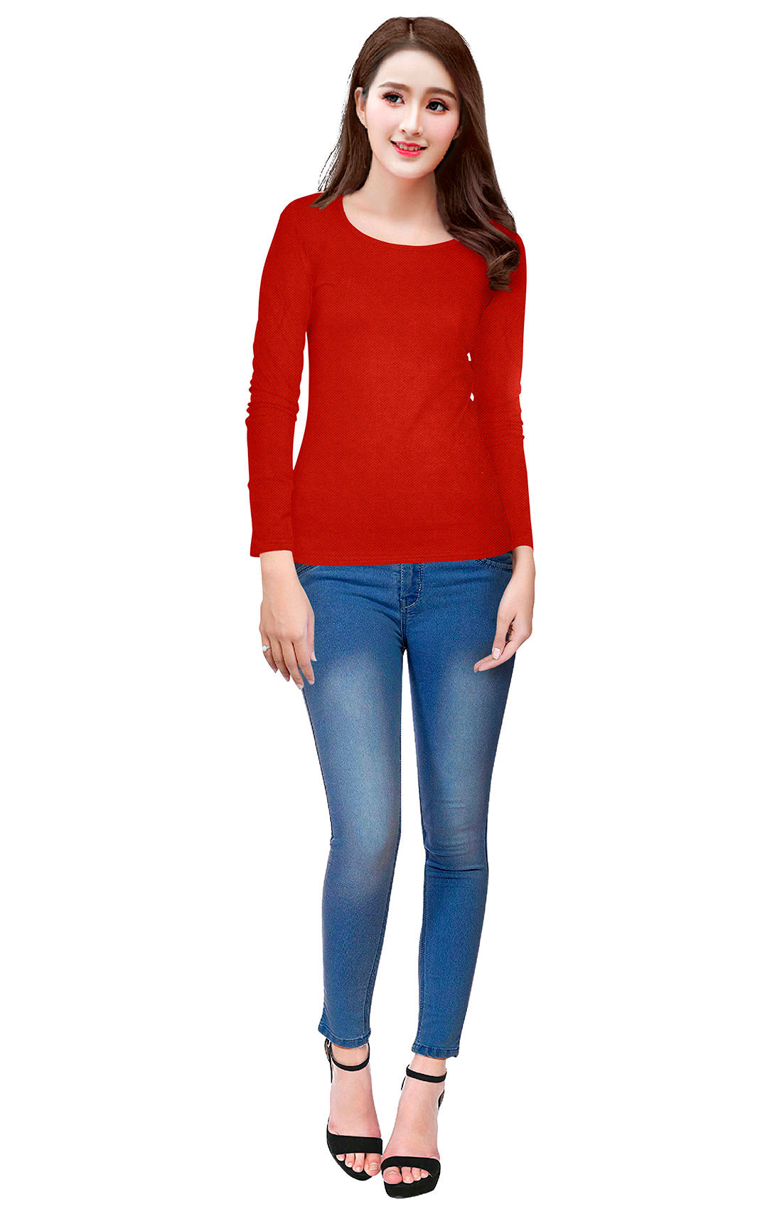 Full Sleeve Designer Stretchable T-Shirt for Girls and Women-FunkyTeesClub