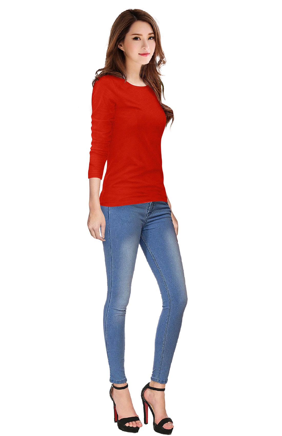Full Sleeve Designer Stretchable T-Shirt for Girls and Women-FunkyTeesClub
