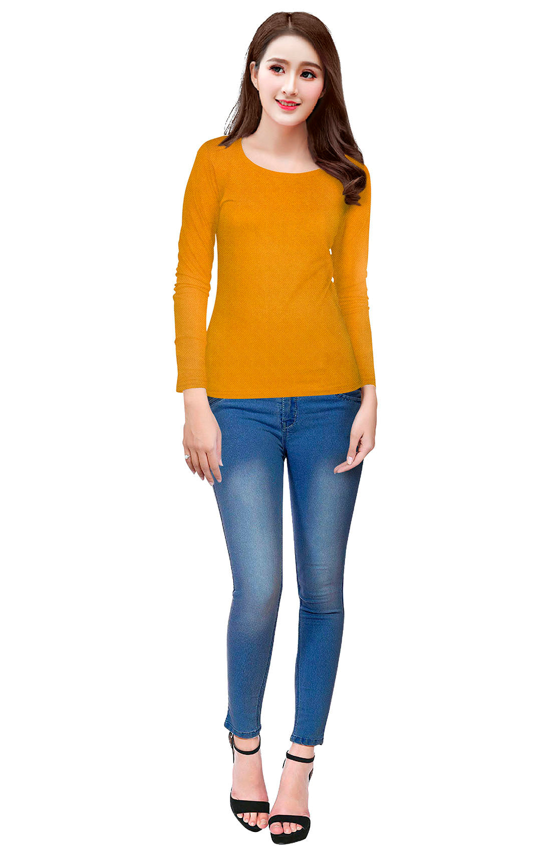 Full Sleeve Designer Stretchable T-Shirt for Girls and Women-FunkyTeesClub