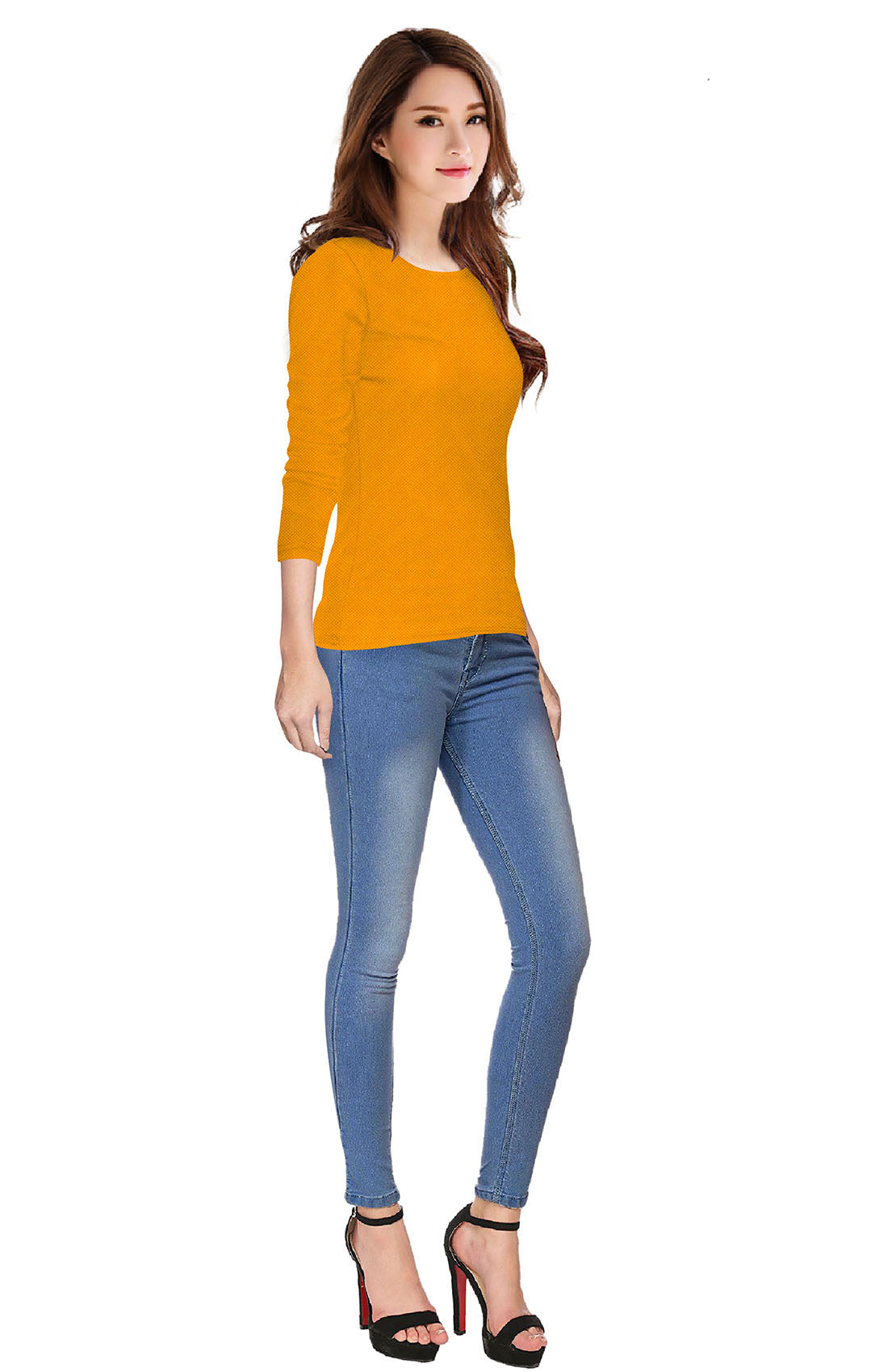 Full Sleeve Designer Stretchable T-Shirt for Girls and Women-FunkyTeesClub