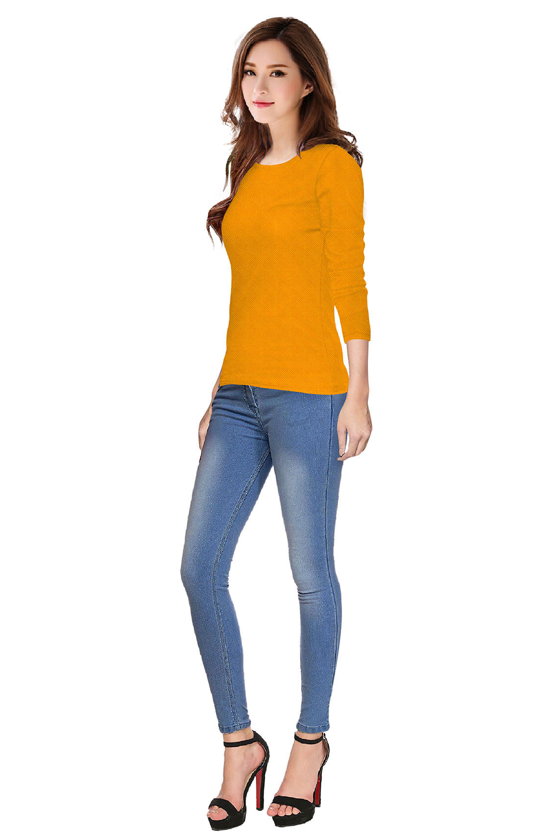 Full Sleeve Designer Stretchable T-Shirt for Girls and Women-FunkyTeesClub