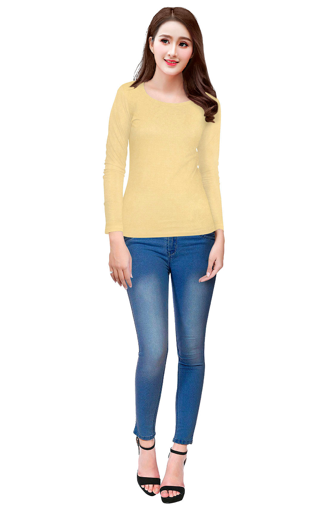 Full Sleeve Designer Stretchable T-Shirt for Girls and Women-FunkyTeesClub