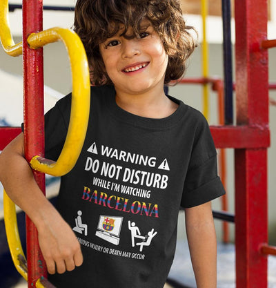 Warning FCB Half Sleeves T-Shirt for Boy-FunkyTeesClub