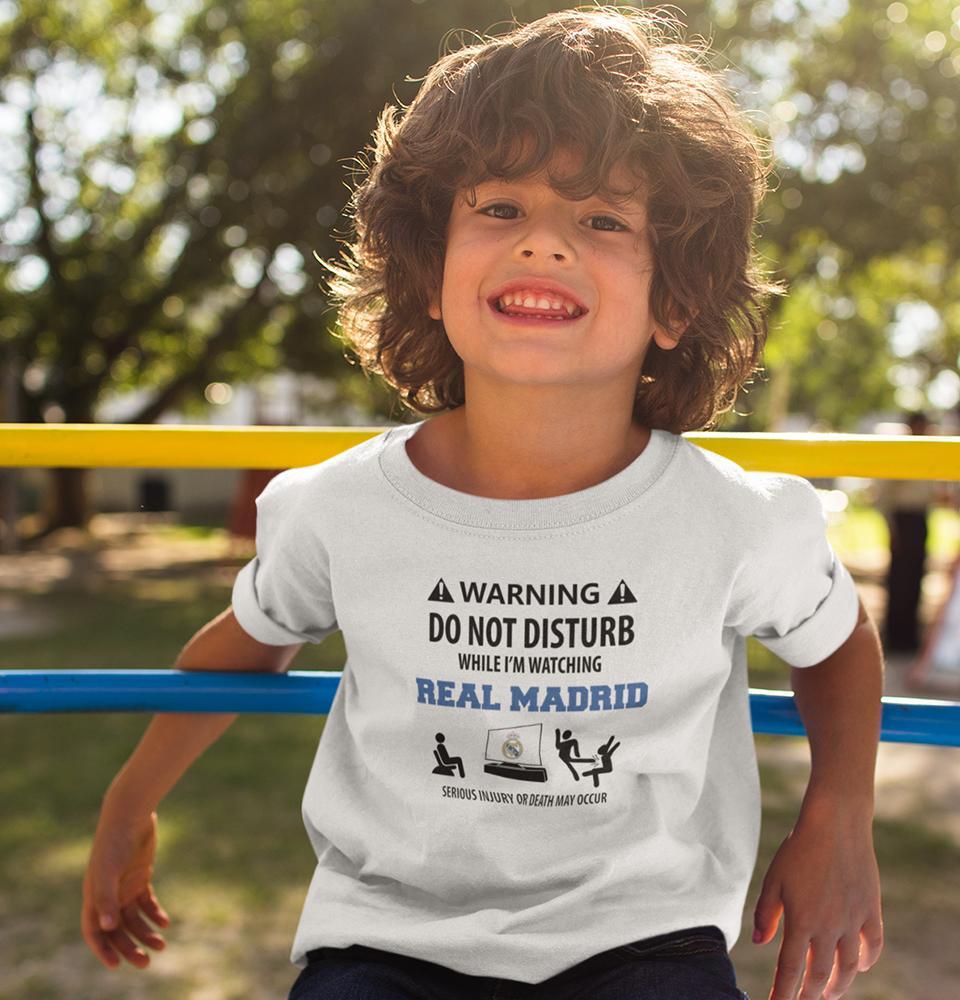 Warning Real Madrid Half Sleeves T-Shirt for Boy-FunkyTeesClub