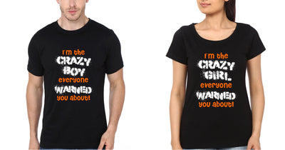 Crazy Boy Girl Couple Half Sleeves T-Shirts -FunkyTeesClub