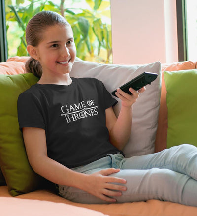 GOT Game Of Thrones Logo Half Sleeves T-Shirt For Girls -FunkyTeesClub