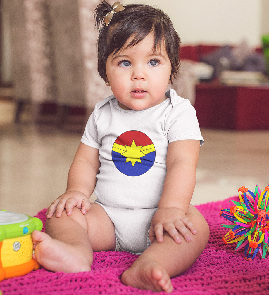 Captain marvel logo Rompers for Baby Girl- FunkyTeesClub