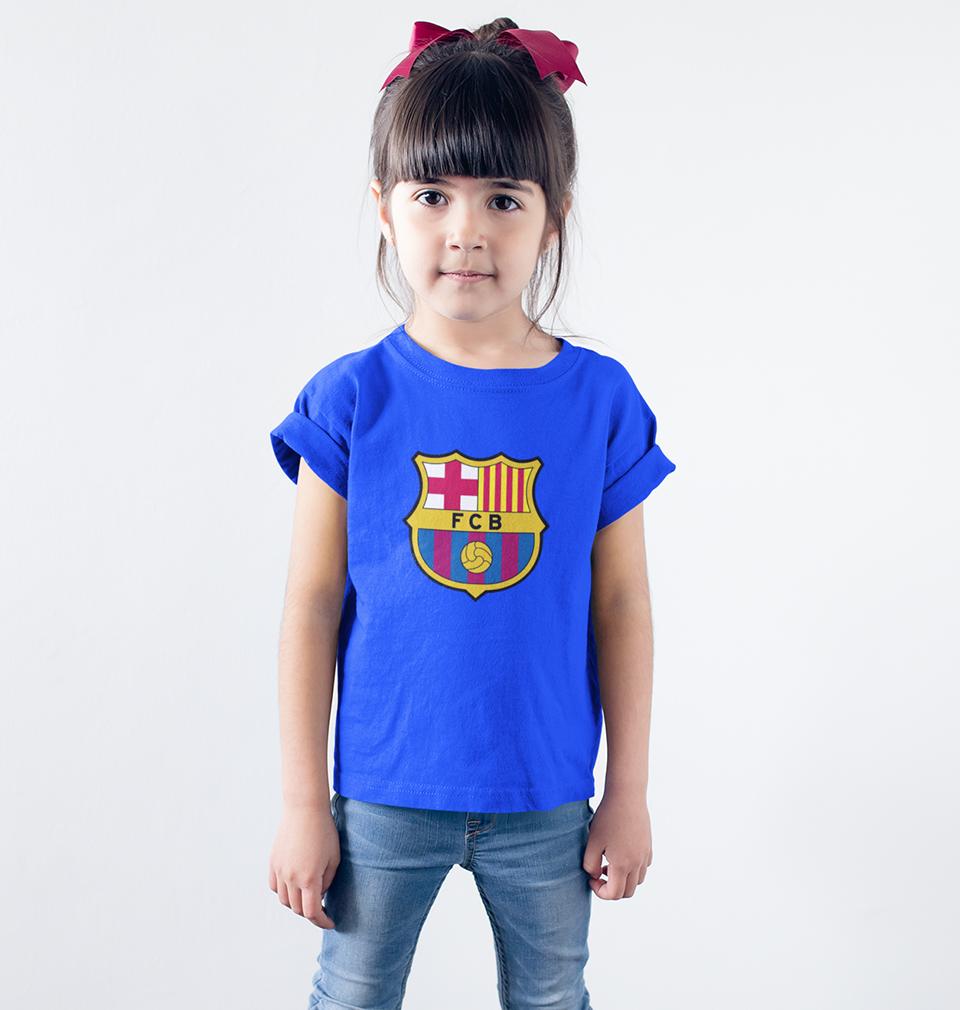 Barcelona Half Sleeves T-Shirt For Girls -FunkyTeesClub