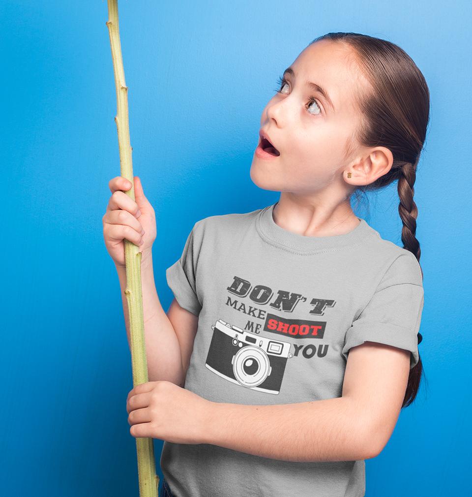 don't make me shoot u Half Sleeves T-Shirt For Girls -FunkyTeesClub