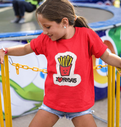 I Love Fridays Half Sleeves T-Shirt For Girls -FunkyTeesClub