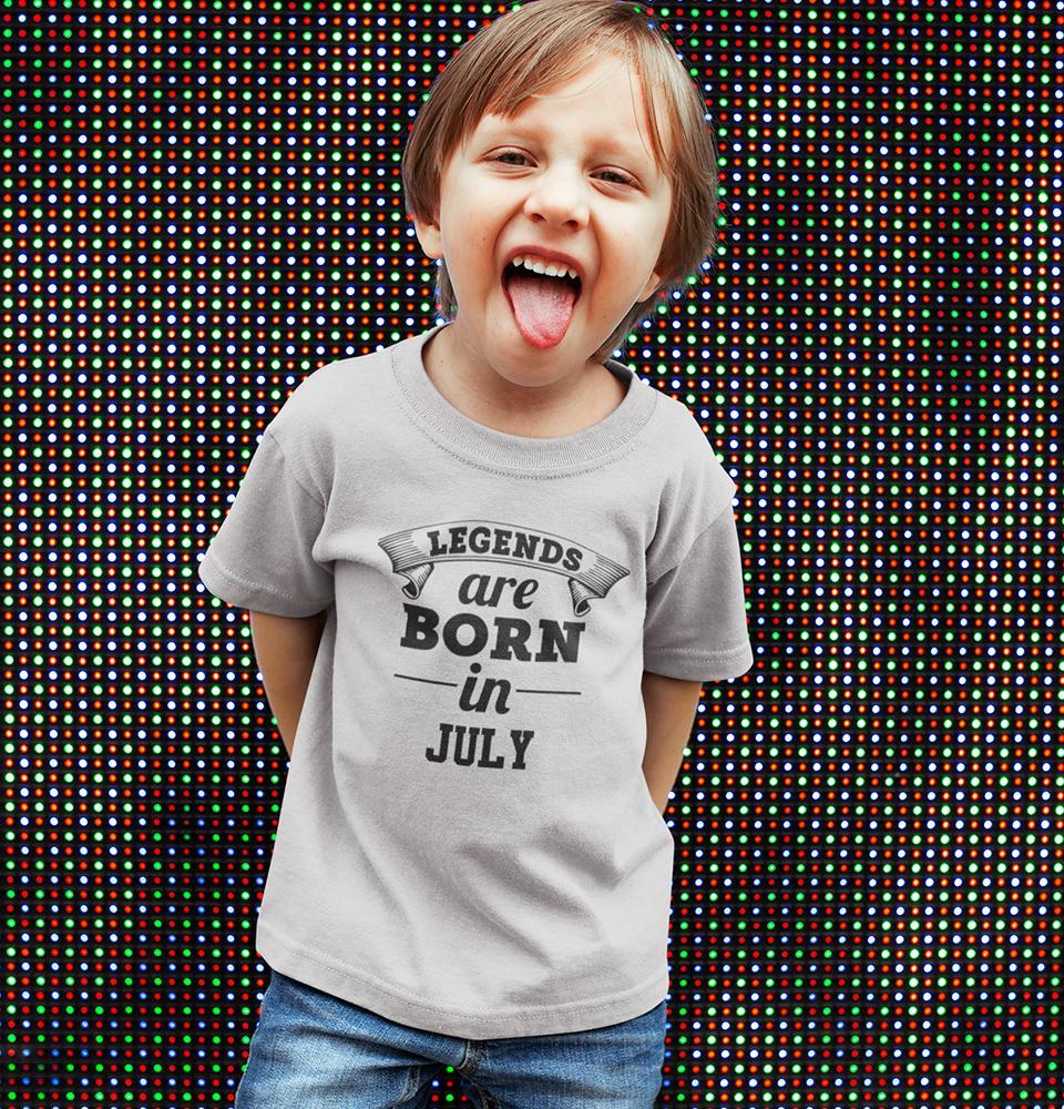 Legends are Born in July Half Sleeves T-Shirt for Boy-FunkyTeesClub