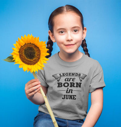 Legends are Born in June Half Sleeves T-Shirt For Girls -FunkyTeesClub