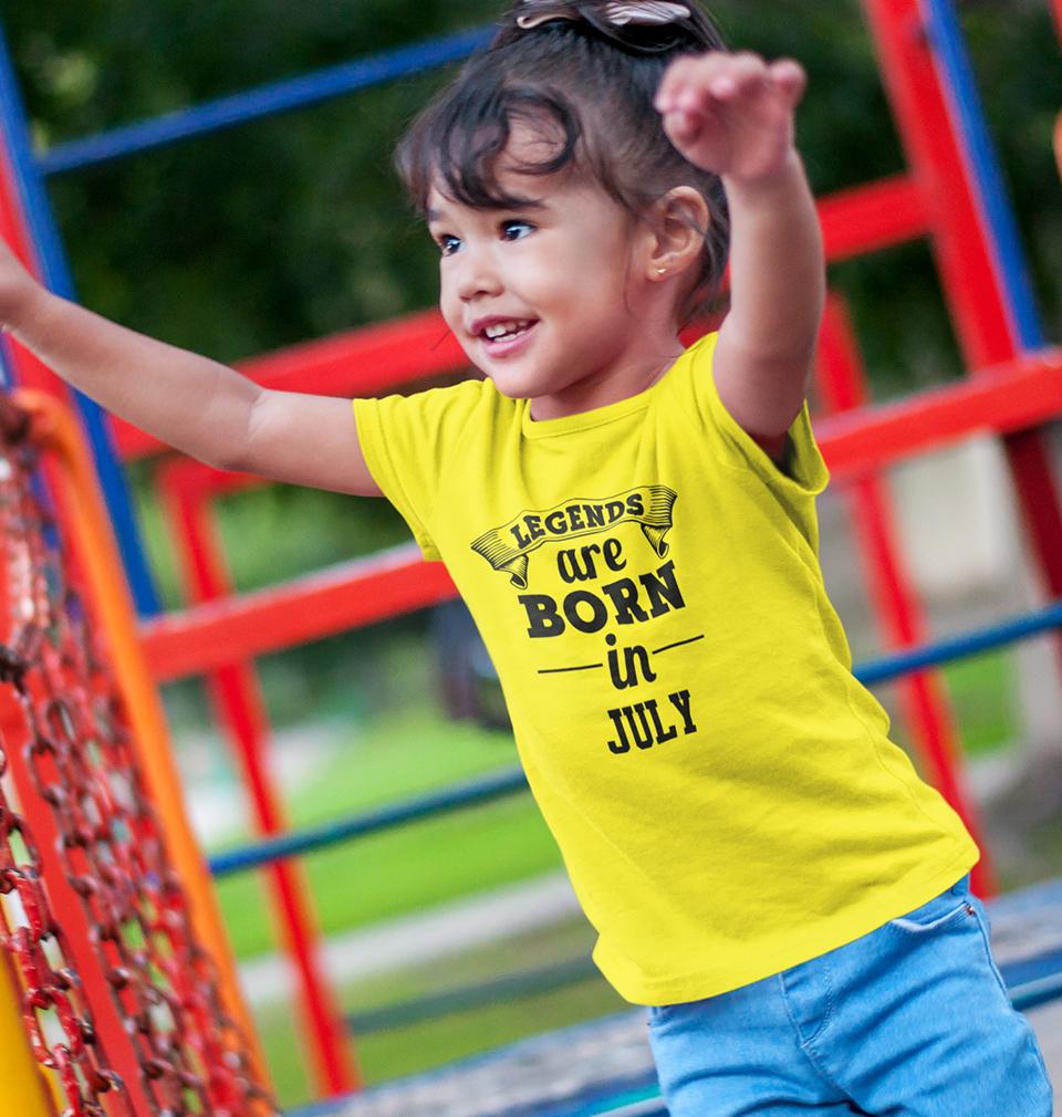 Legends are Born in July Half Sleeves T-Shirt For Girls -FunkyTeesClub