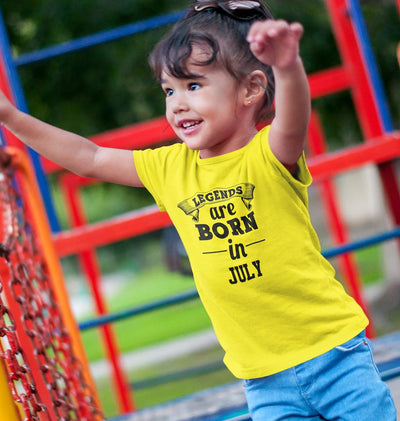 Legends are Born in July Half Sleeves T-Shirt For Girls -FunkyTeesClub