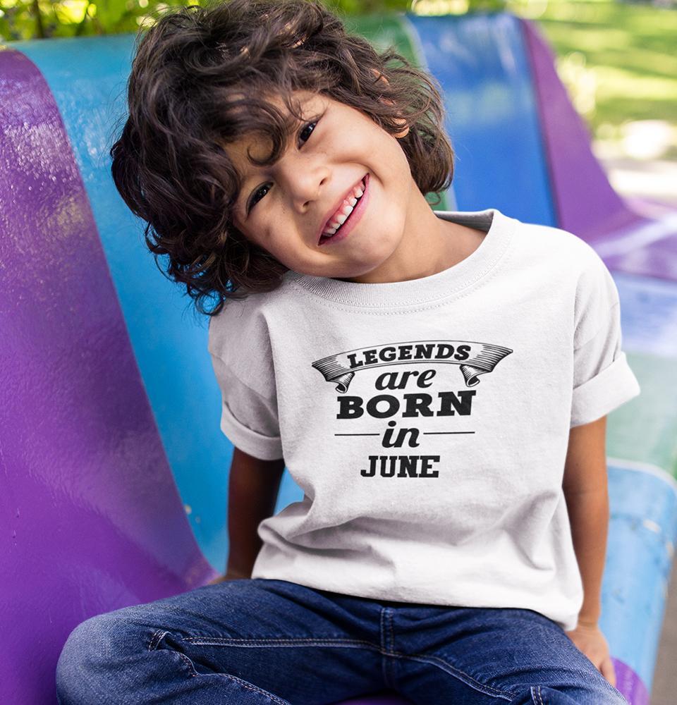Legends are Born in June Half Sleeves T-Shirt for Boy-FunkyTeesClub